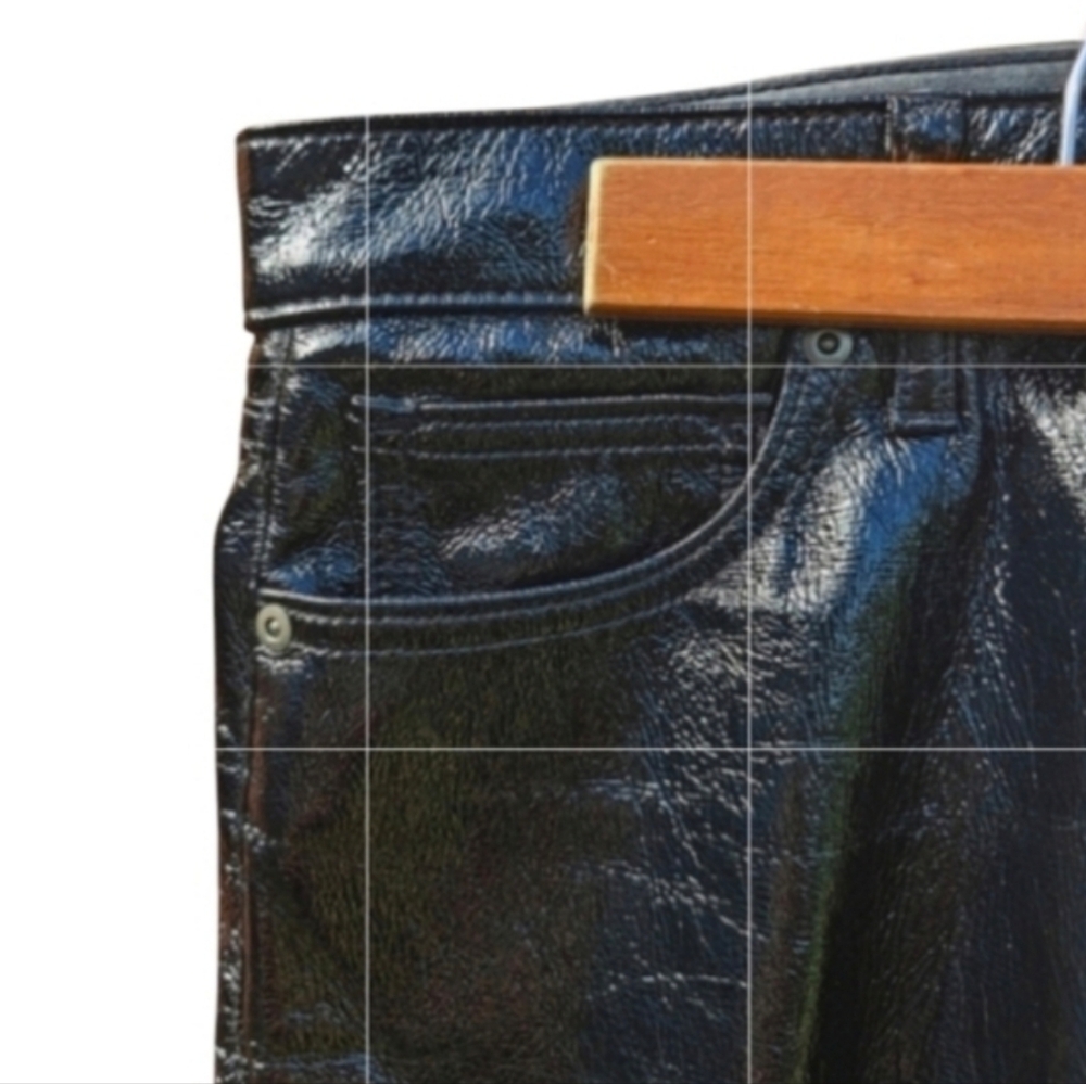 :30: Gap Black Vegan Patent Leather Vintage Slim High Rise Jeans